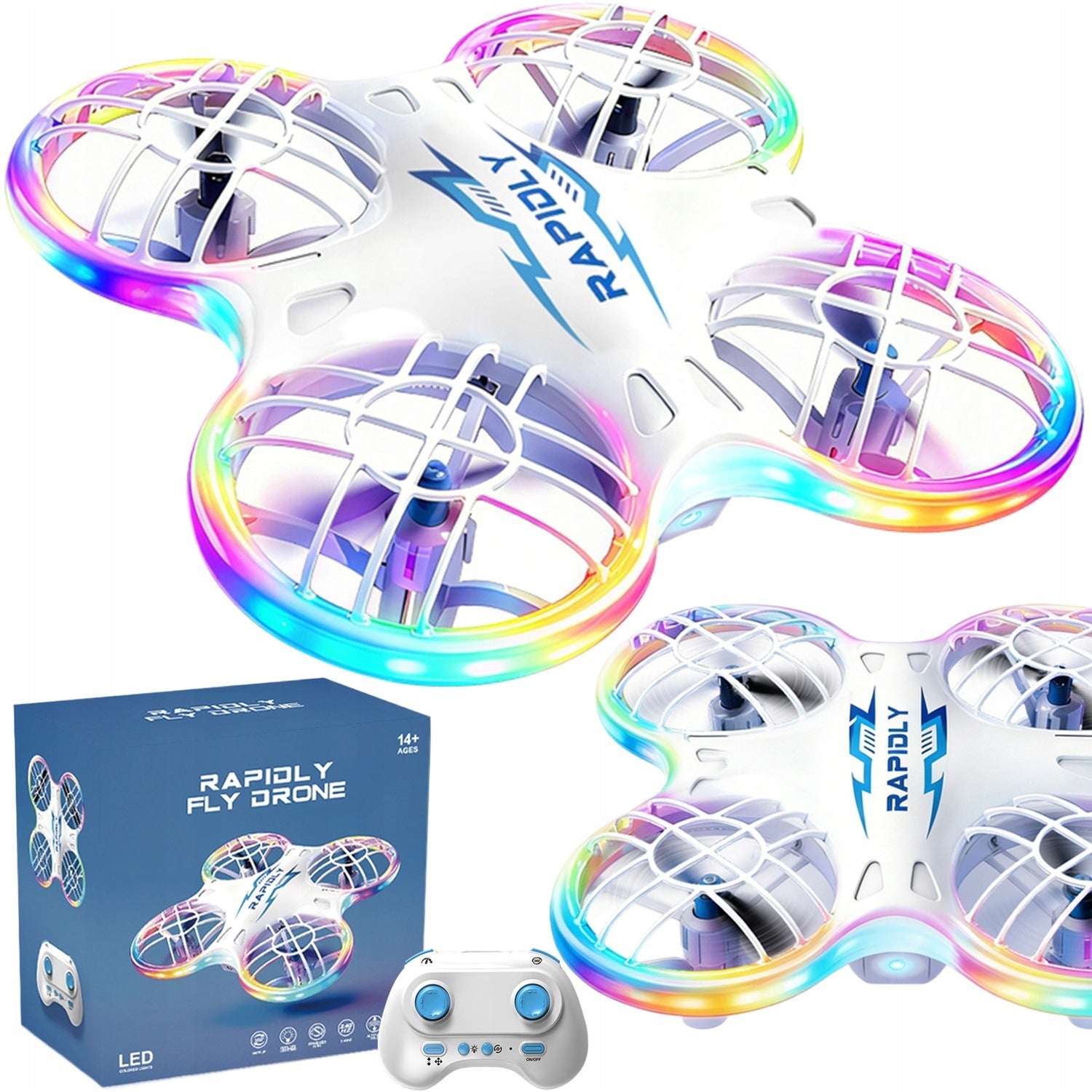 MINI DRONE FOR KIDS FOR BEGINNERS WITH COLORFUL LED, 2 SPEEDS 6 YEARS