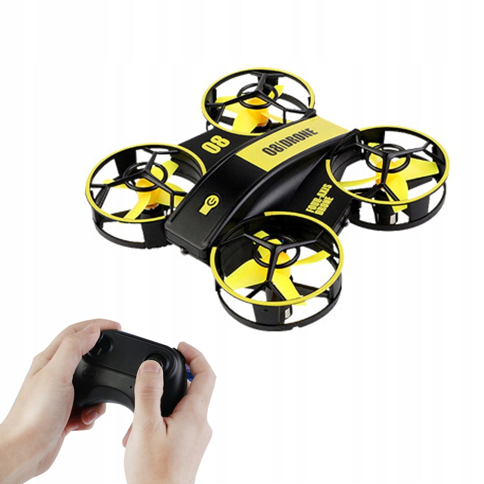 MINI DRONE QUADROCOPTER RH821 SHIELDED PROPELLERS REMOTE RC GYROSCOPE - YELLOW Packaging status original