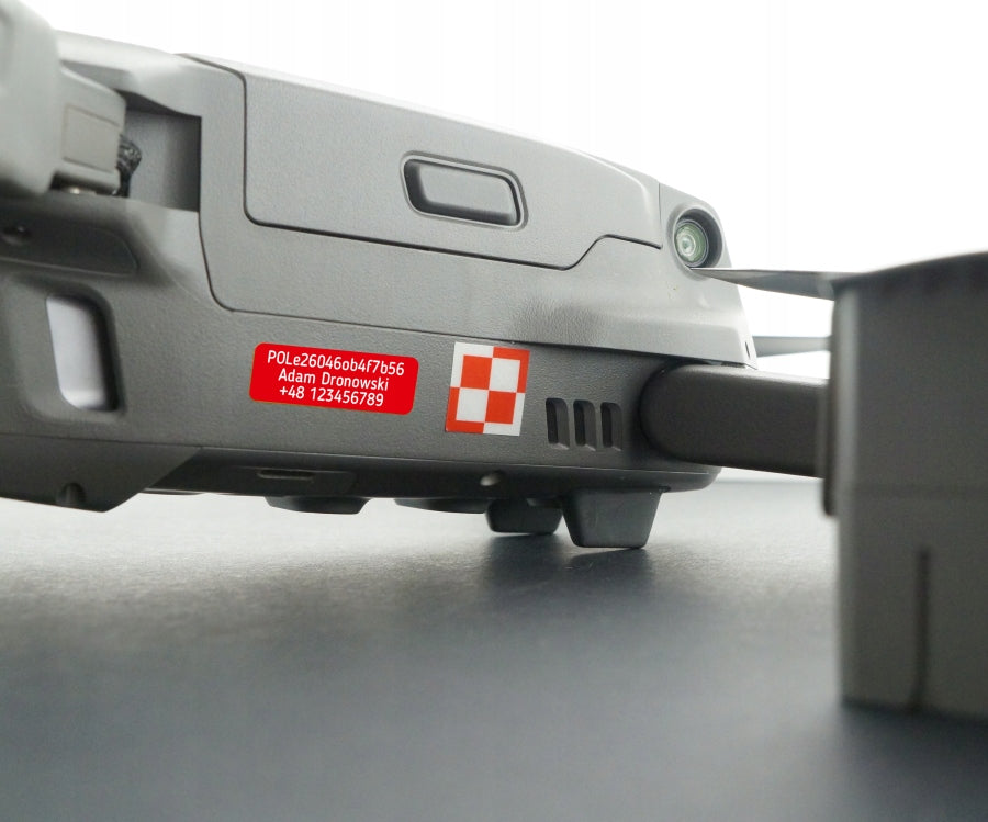 MINI DRONE STICKERS WITH OPERATOR NUMBER 28x9mm red Brand no brand