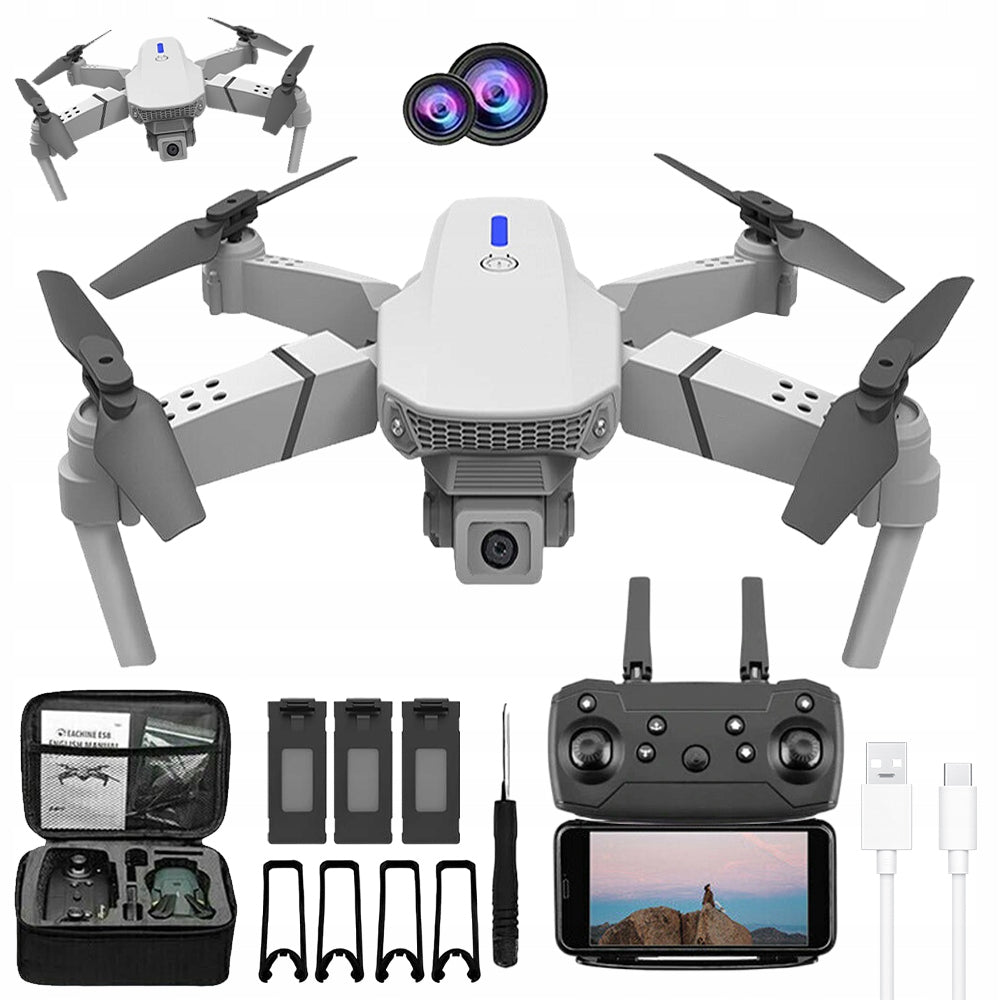 MINI DRONE WITH HD CAMERA REMOTE CONTROLLED RANGE 100 M WIFI FLIGHT 15 Min 3x AKU