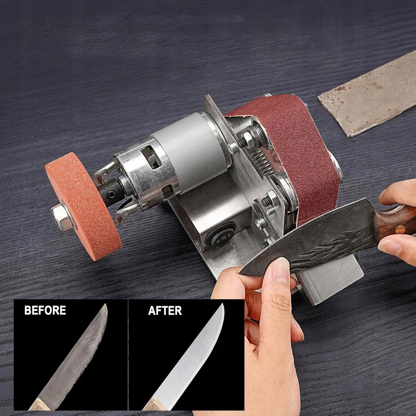 MINI ELECTRIC BELT SANDER FOR WOOD AND METAL 7 ADJUSTABLE SPEED Manufacturer code 18042588-1