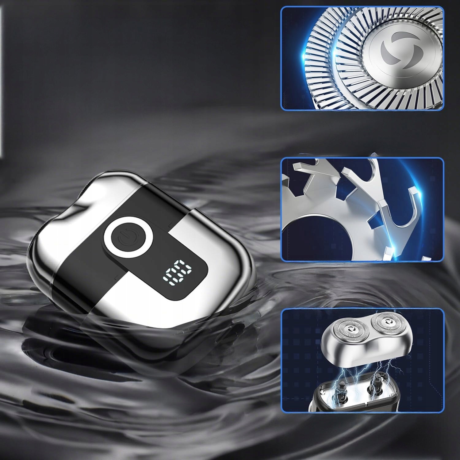 MINI ELECTRIC SHAVER FOR MEN WITH LCD DISPLAY MAGNETIC KNIFE Brand no brand