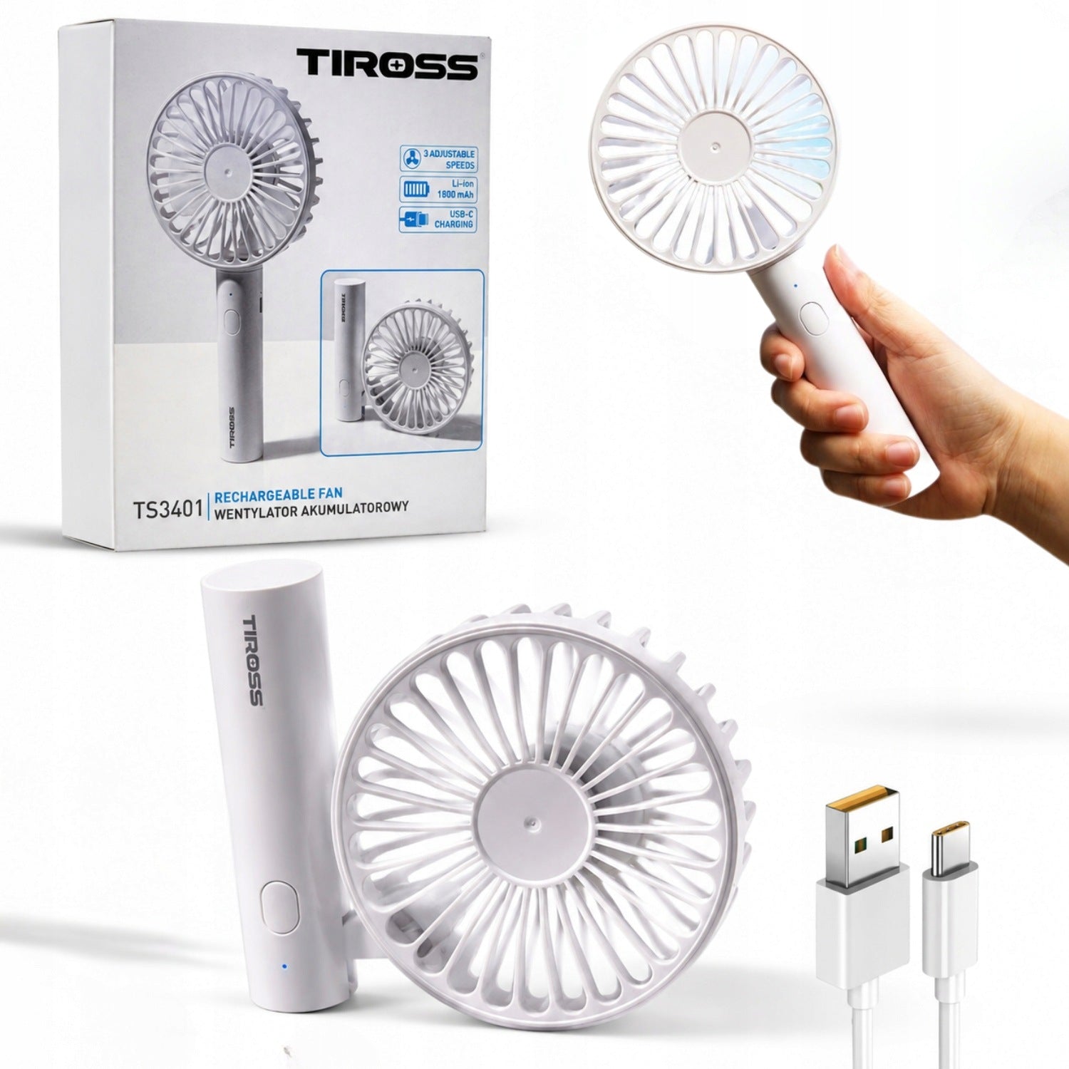 MINI FAN TIROSS FOLDABLE POCKET USB-C CORDLESS FAN