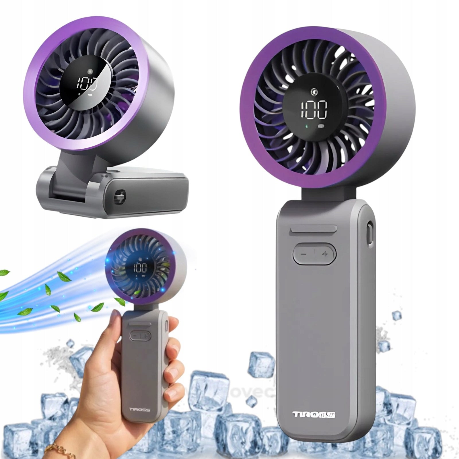 MINI FAN WITH FOLDING HANDLE FAN ADJUSTABLE ACCUMULATOR 3600mAh Brand no brand