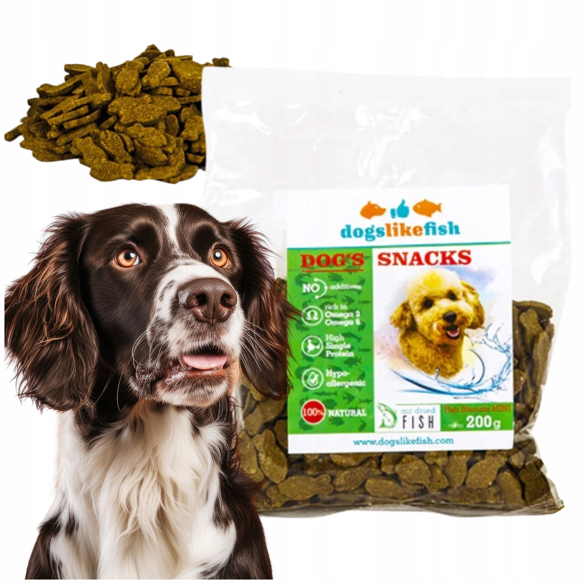 MINI FISH COOKIES FOR DOGS AND CATS - DOGSLIKEFISH 1000G