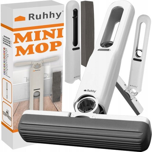 MINI FLAT MOP WITH WINDOW CLEANER PORTABLE + 2 OVERLAYS