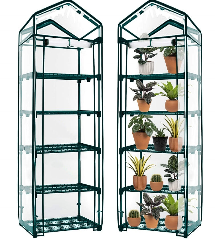 MINI FOIL TUNNEL GARDEN GREENHOUSE FOR BALCONY GARDEN 5 SHELVES 190x70x50cm Manufacturer VidaXL