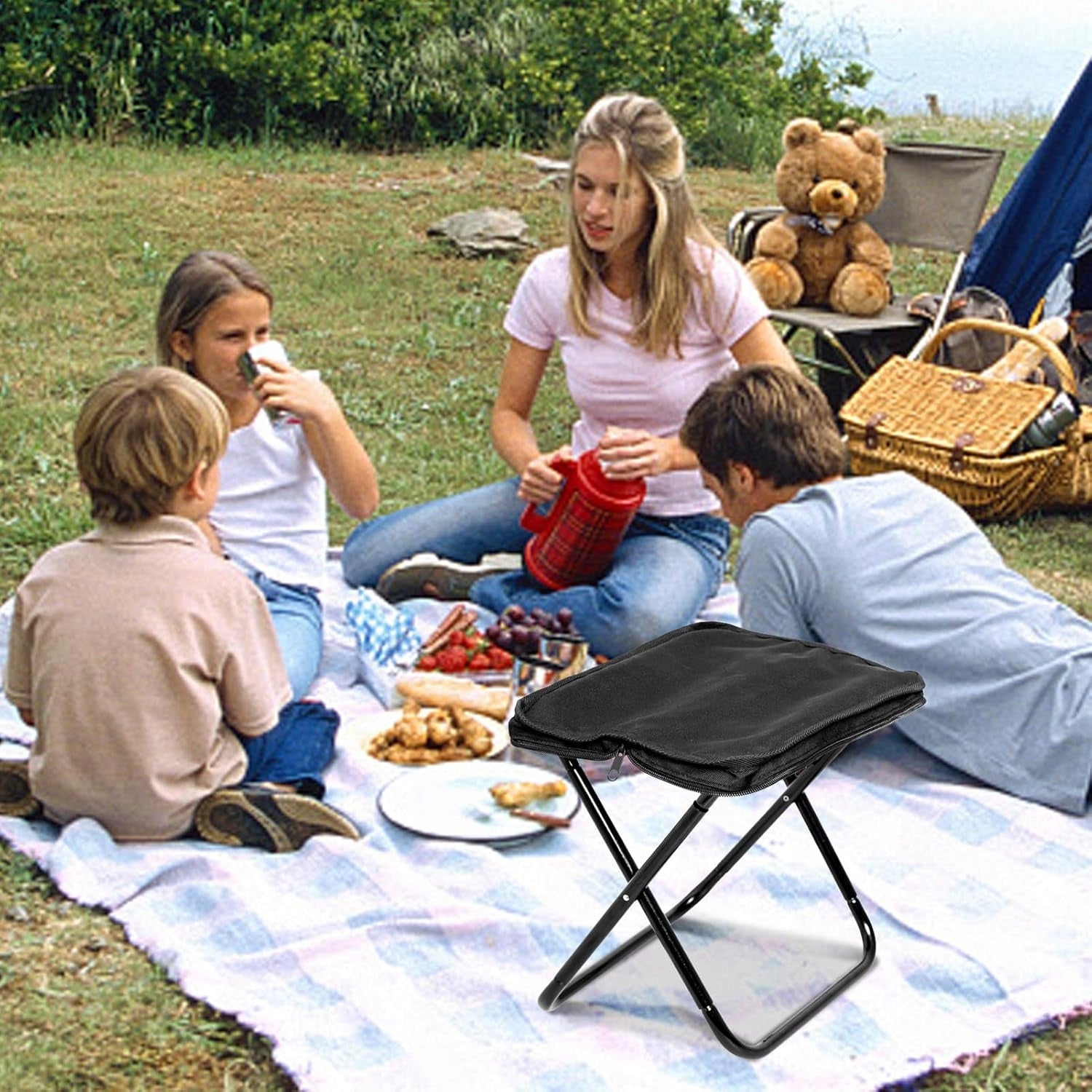 MINI FOLDING STOOL CHAIR FOR CAMPING FISHING LIGHT STABLE 100KG Kind chair