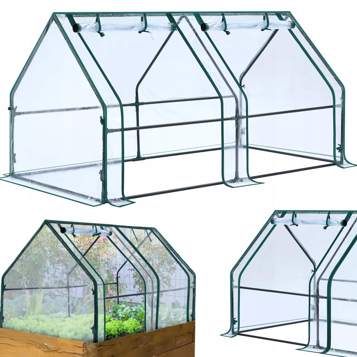 MINI GARDEN AND BALCONY GREENHOUSE, FOIL TUNNEL FOIL 180X90X90 CM