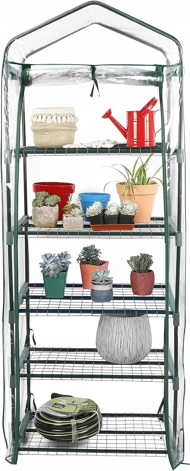 MINI GARDEN BALCONY GREENHOUSE 5 SHELVES VERTICAL FOIL 190x70x50 cm Manufacturer code G73291