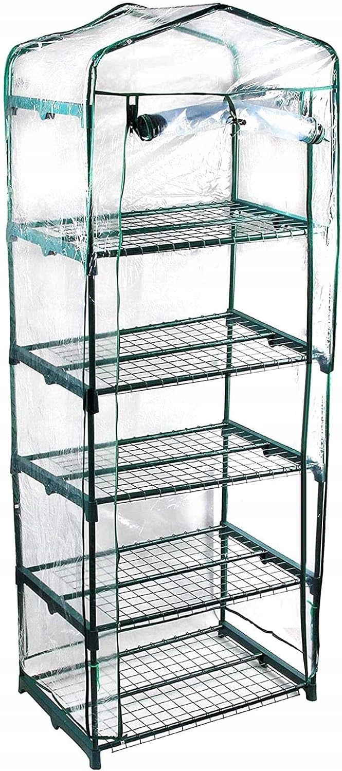 MINI GARDEN BALCONY GREENHOUSE 5 SHELVES VERTICAL FOIL 190x70x50 cm Product height 195 cm