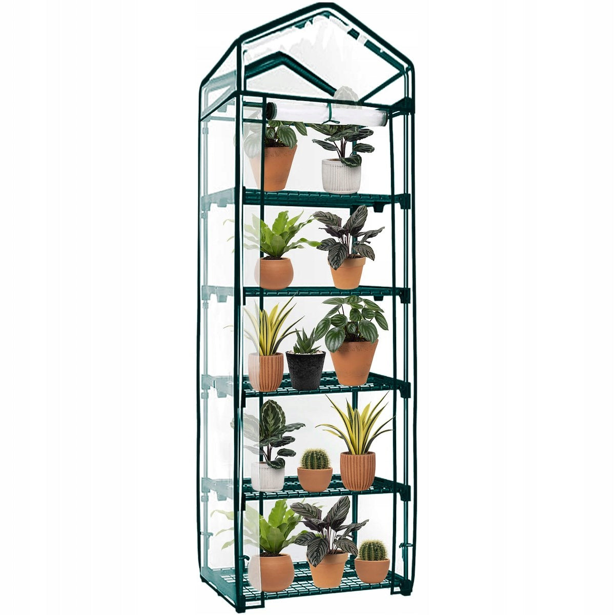 MINI GARDEN BALCONY GREENHOUSE 5 SHELVES VERTICAL FOIL Length 0.5 m