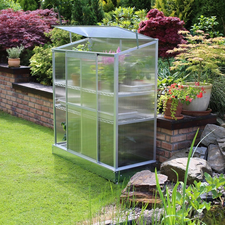 MINI GARDEN GREENHOUSE 130x58x140 BALCONY WALL POLYCARBONATE - Hosta Width 0.58 m