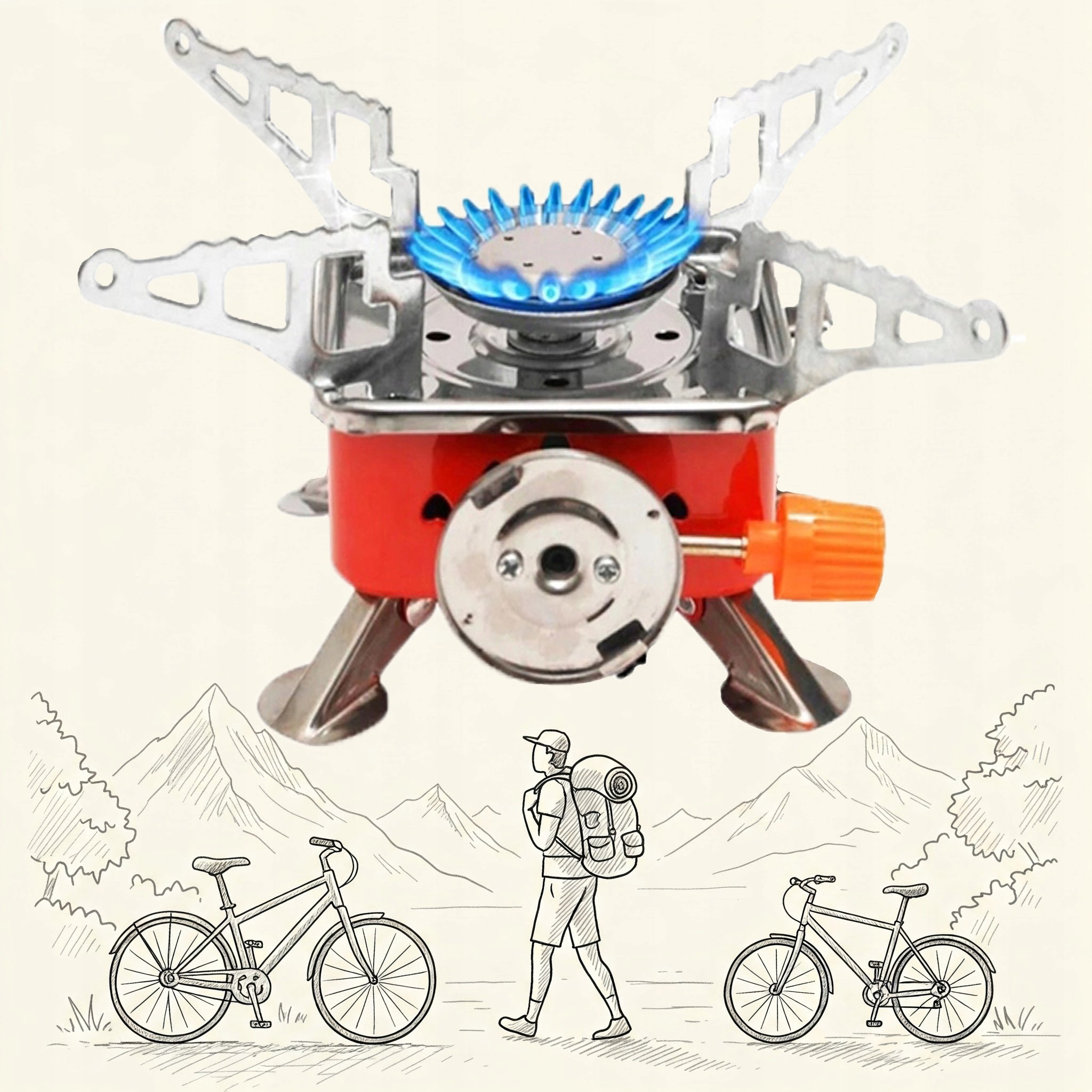 MINI GAS TOURIST STOVE FIELD CARTOUCHE GAS STOVE FOR CAMPING TENT Packaging status original