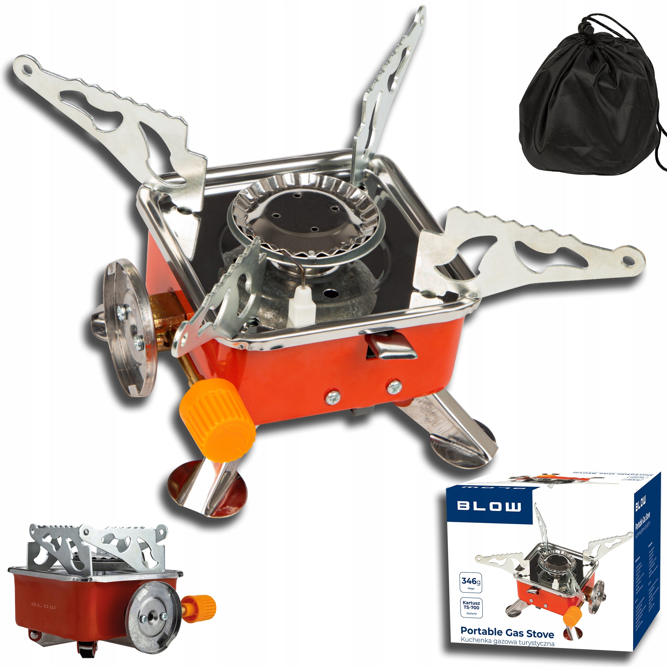 MINI GAS TOURIST STOVE FOR CARTRIDGE TS-700 PORTABLE FIELD CAMPING Packaging status original