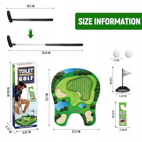 MINI GOLF TOILET SET GAME FOR ADULTS GIFT 6 PCS. Manufacturer code Bez marki