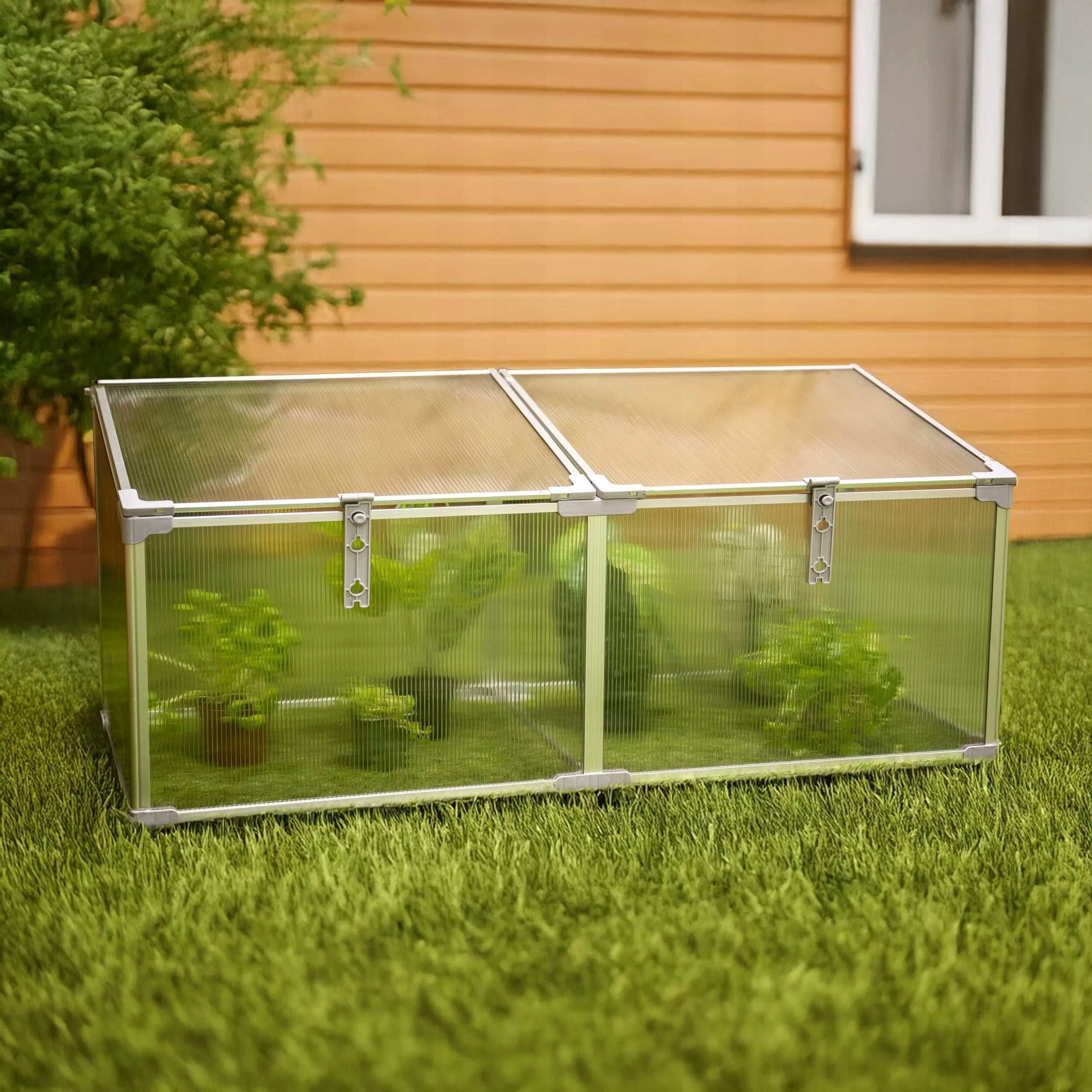 MINI GREENHOUSE 120 CM INSPECTION POLYCARBONATE SEEDLING 2 CHAMBERS MAGNOLIA II Width 1.2 m