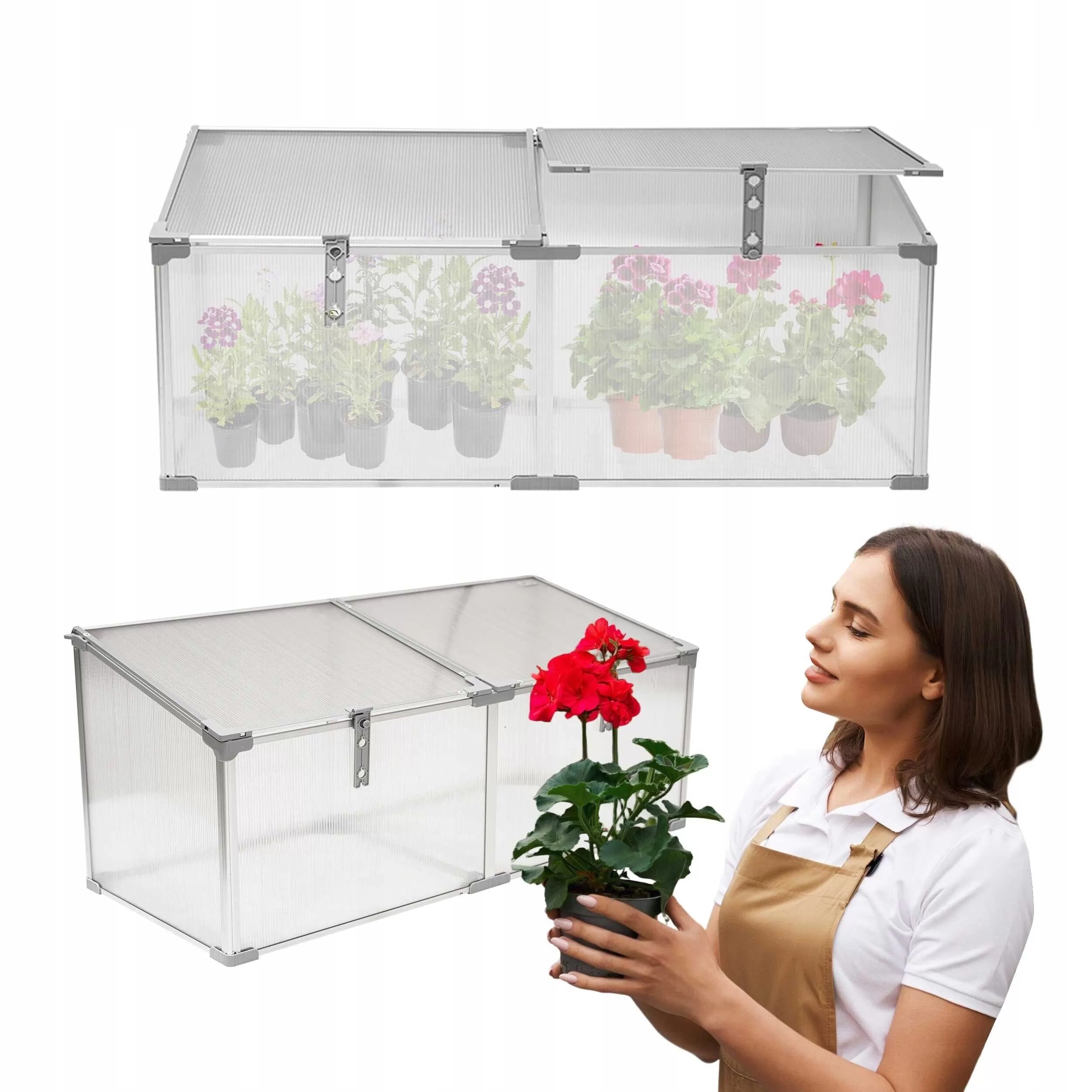 MINI GREENHOUSE 120 CM INSPECTION POLYCARBONATE SEEDLING 2 CHAMBERS MAGNOLIA II