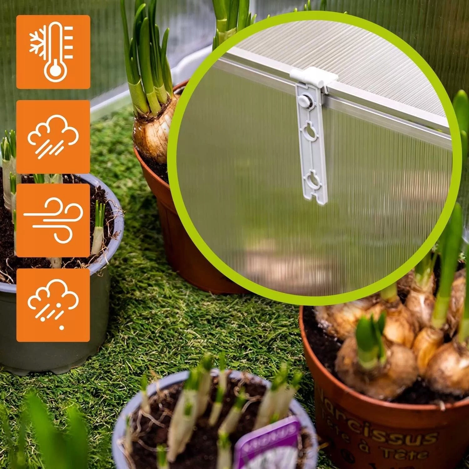 MINI GREENHOUSE 180 CM POLYCARBONATE SEEDLING INSPECTION 3 CHAMBERS Magnolia III Manufacturer code 960118