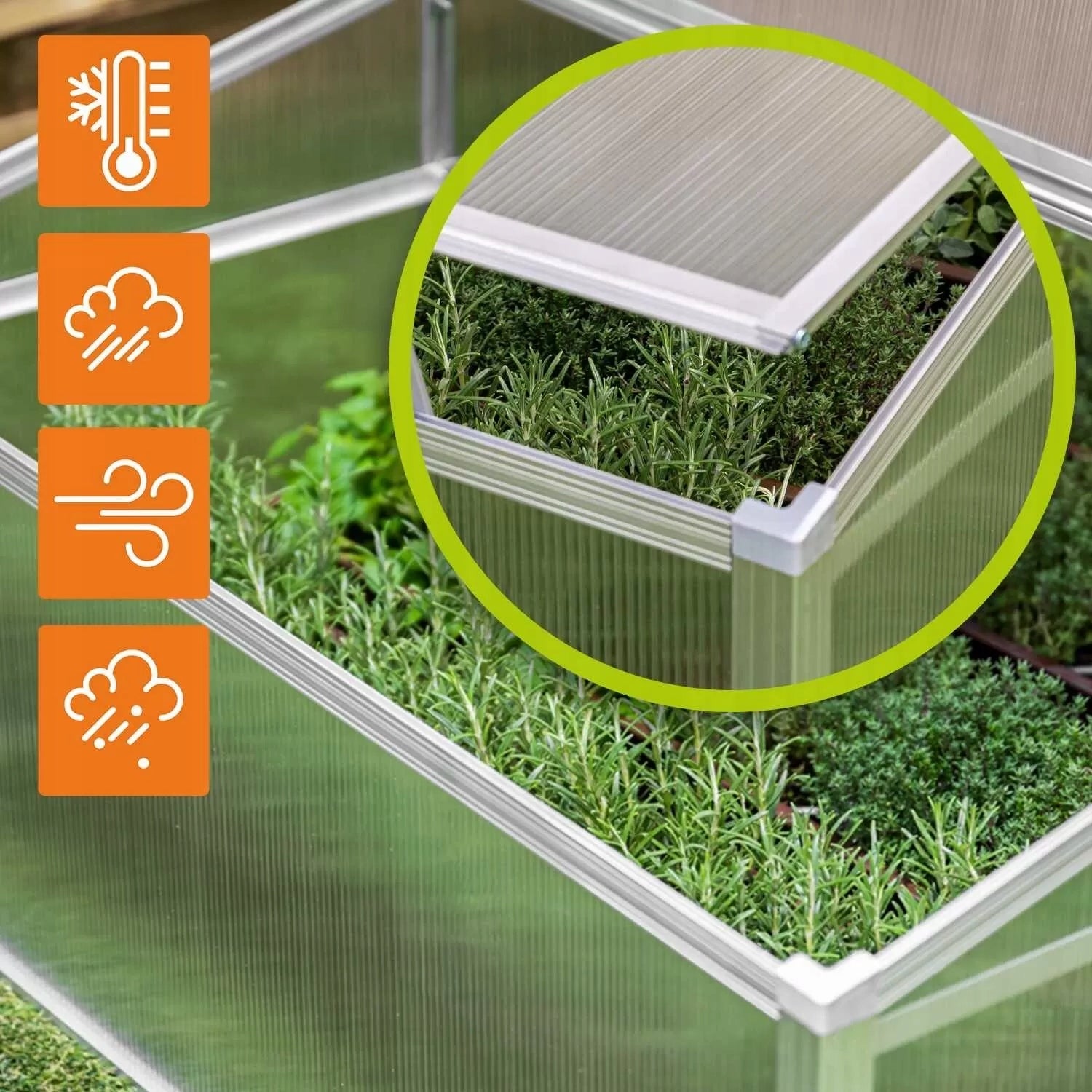 MINI GREENHOUSE INSPECTION SEEDLING 100CM POLYCARBONATE DOUBLE-SIDED MAGNOLIA IV Manufacturer code 960128
