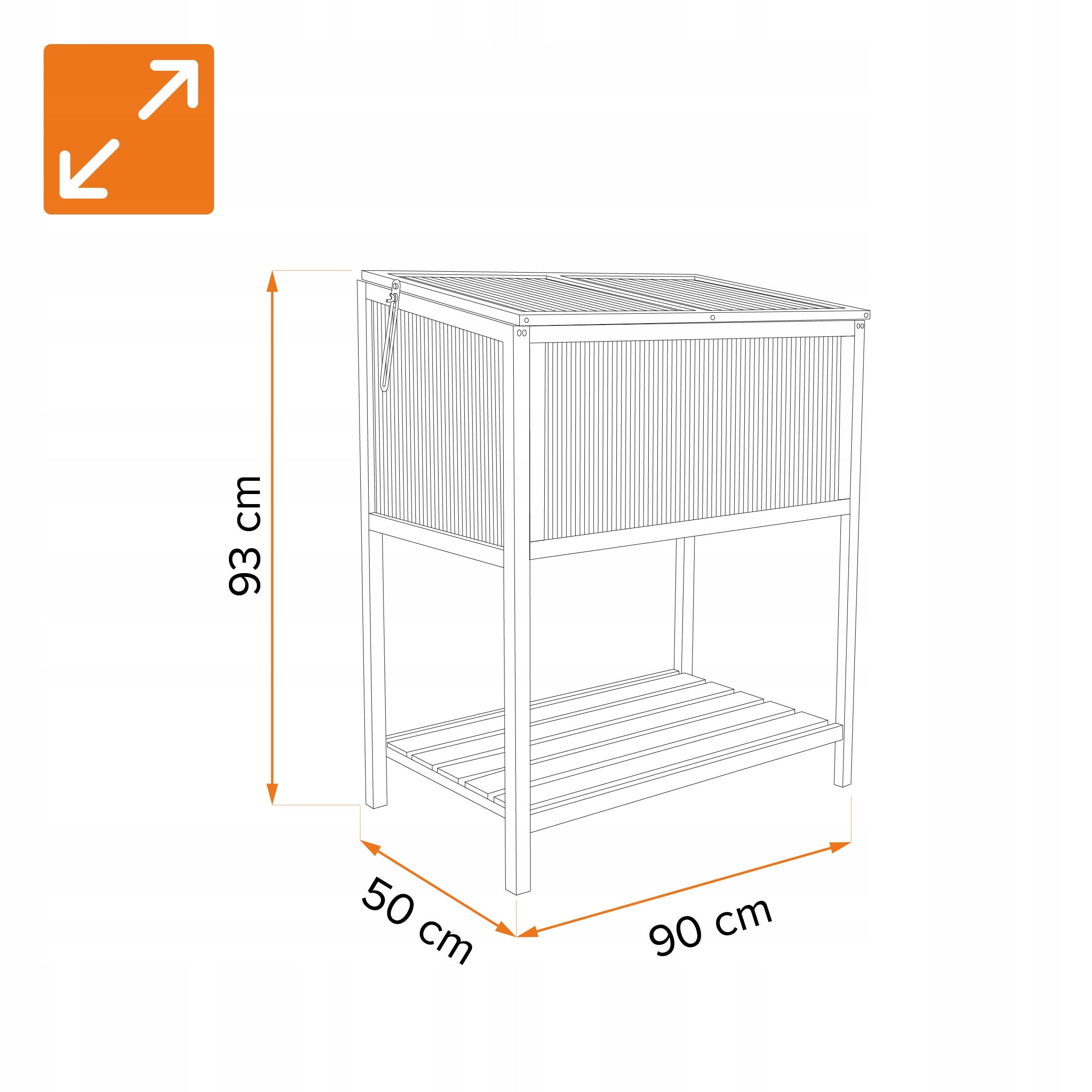 MINI GREENHOUSE WOODEN 90x50x93 FOR TERRACE BALCONY INSPECTION HERBARIUM - Abelia Packaging status original