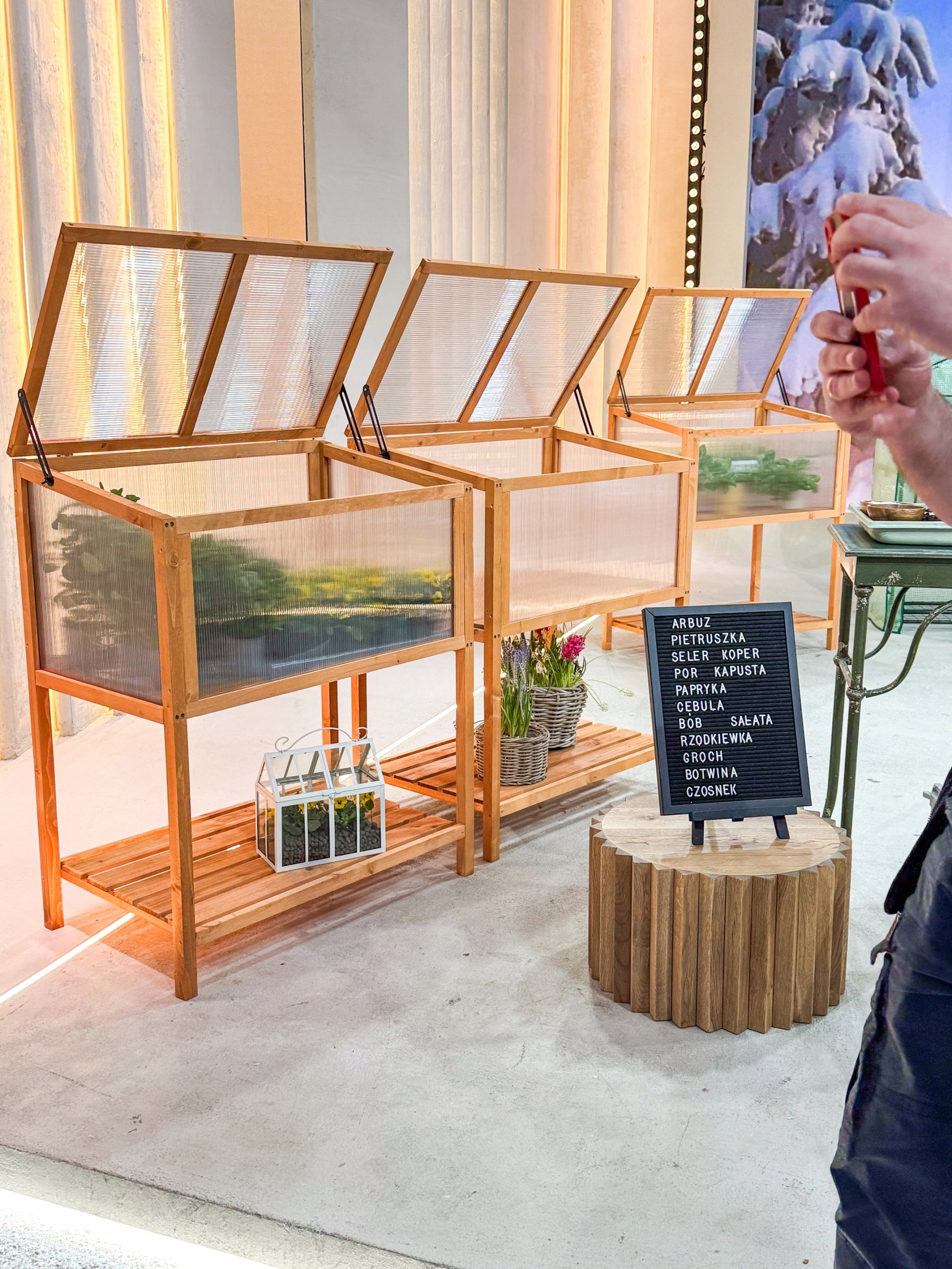 MINI GREENHOUSE WOODEN 90x50x93 FOR TERRACE BALCONY INSPECTION HERBARIUM - Abelia Width 0.5 m