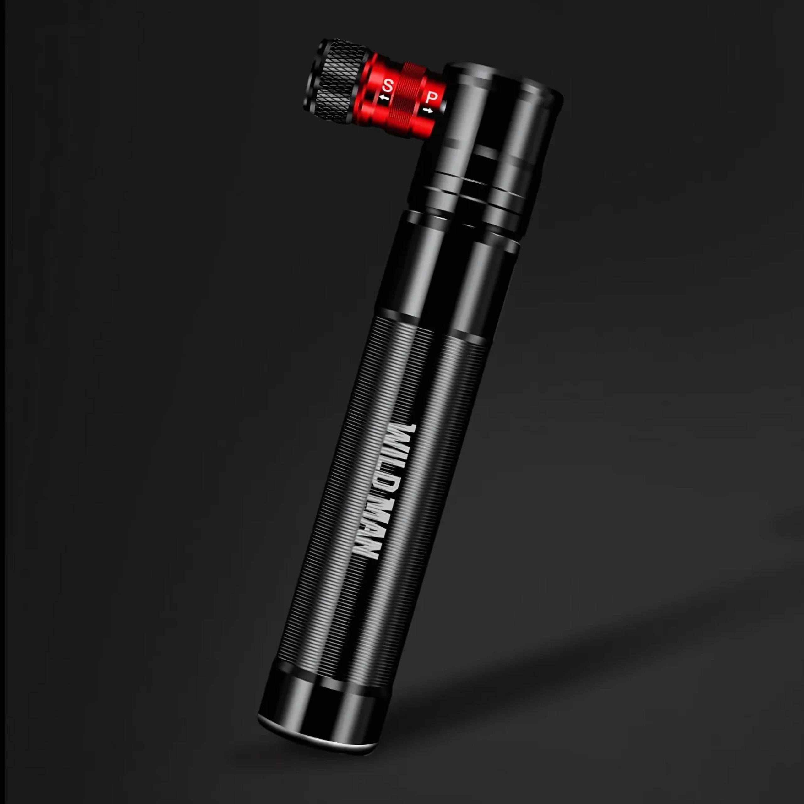 MINI HAND BICYCLE PUMP FOR FRAME SMALL ALUMINUM HANDY 7 BAR WILD MAN Color black