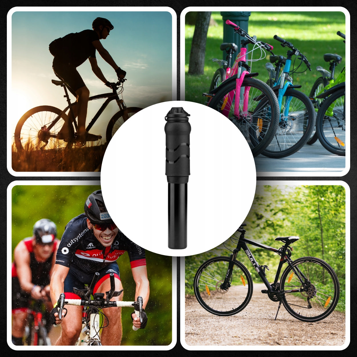 MINI HAND BICYCLE PUMP WITH FRAME HOLDER FOR PUMPING METAL STRONG Brand MEMFLOW