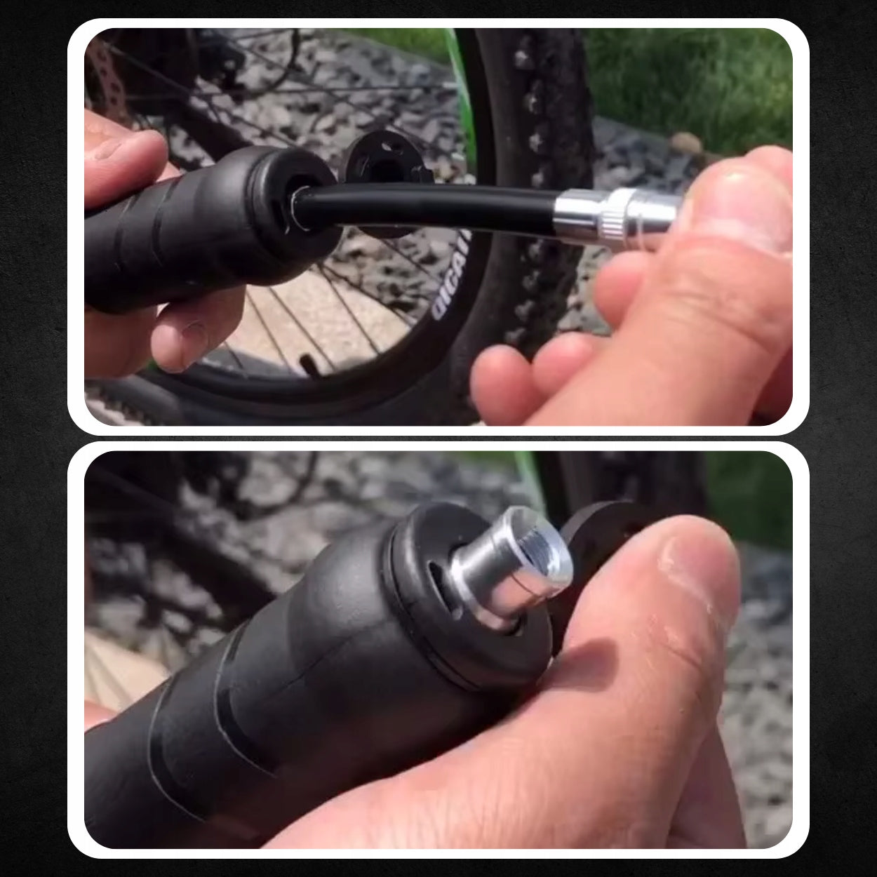 MINI HAND BICYCLE PUMP WITH FRAME HOLDER FOR PUMPING METAL STRONG Model POMPKA ROWEROWA MINI ALUMINIOWA MAŁA