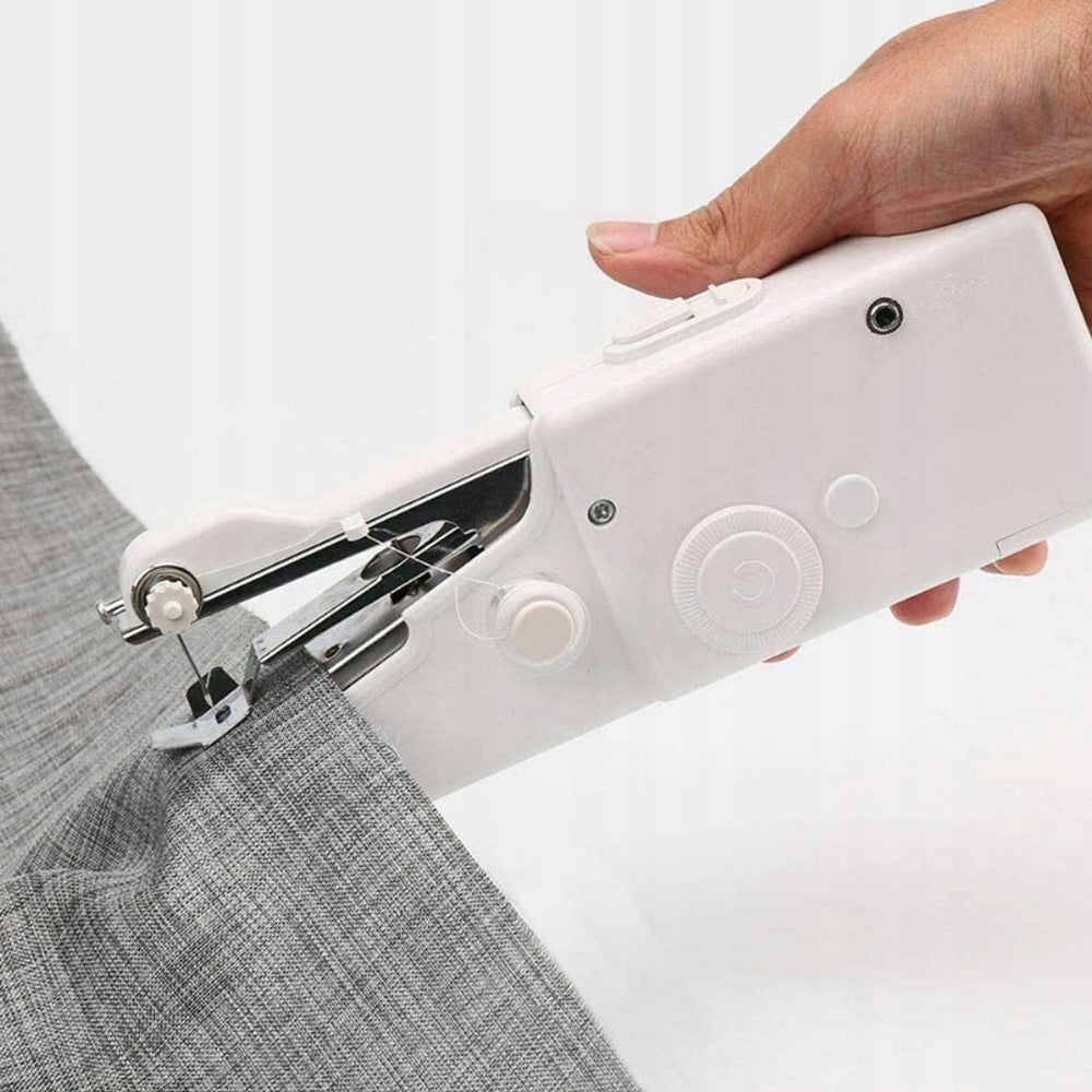 MINI HAND PORTABLE SEWING MACHINE + TAILOR'S KIT Threads Needles Batteries included yes