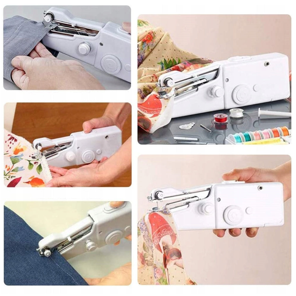 MINI HAND PORTABLE SEWING MACHINE + TAILOR'S KIT Threads Needles Hook other