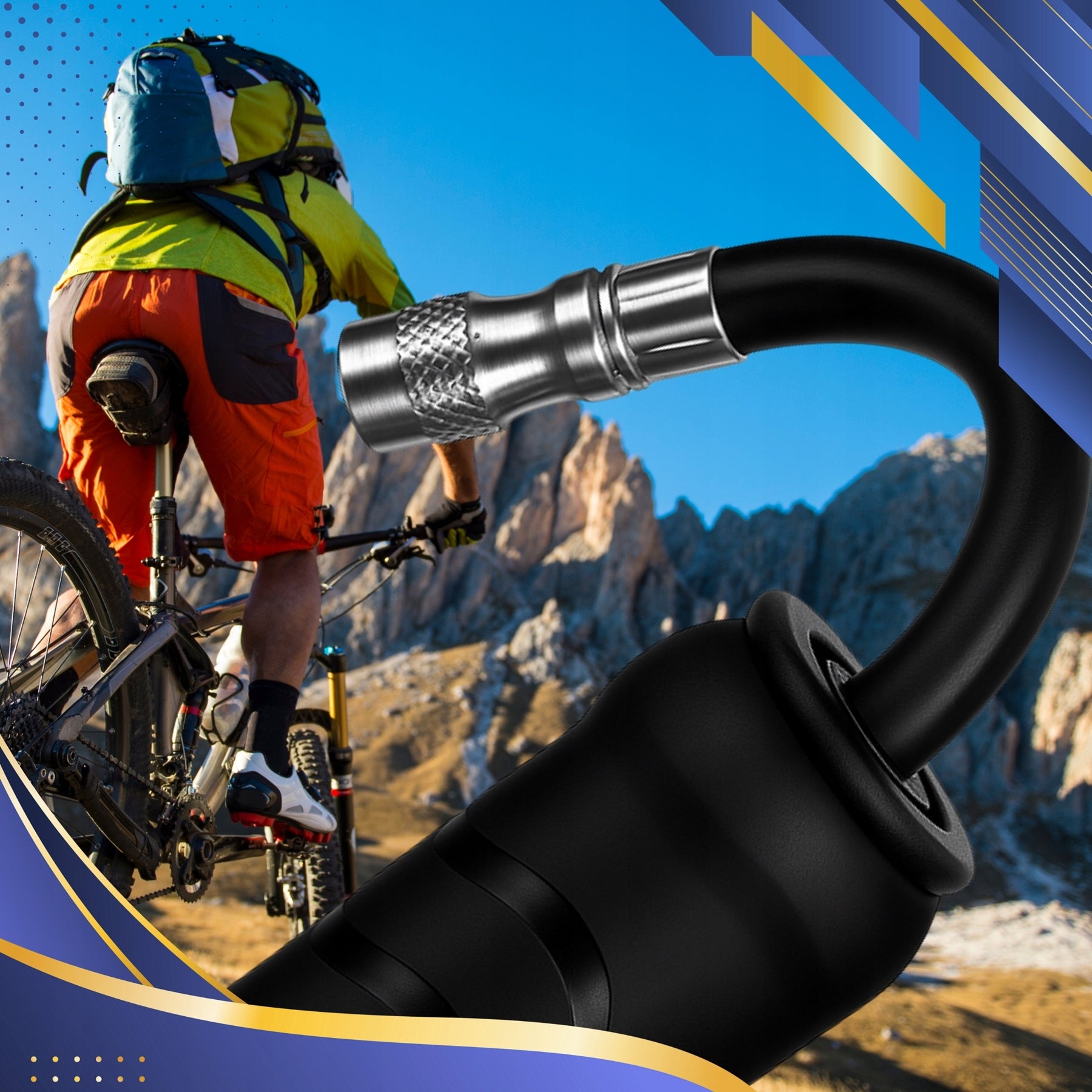 MINI HAND PUMP BICYCLE ALUMINUM COMPACT FOR SCOOTER BIKE 7 BAR Dominant material aluminum
