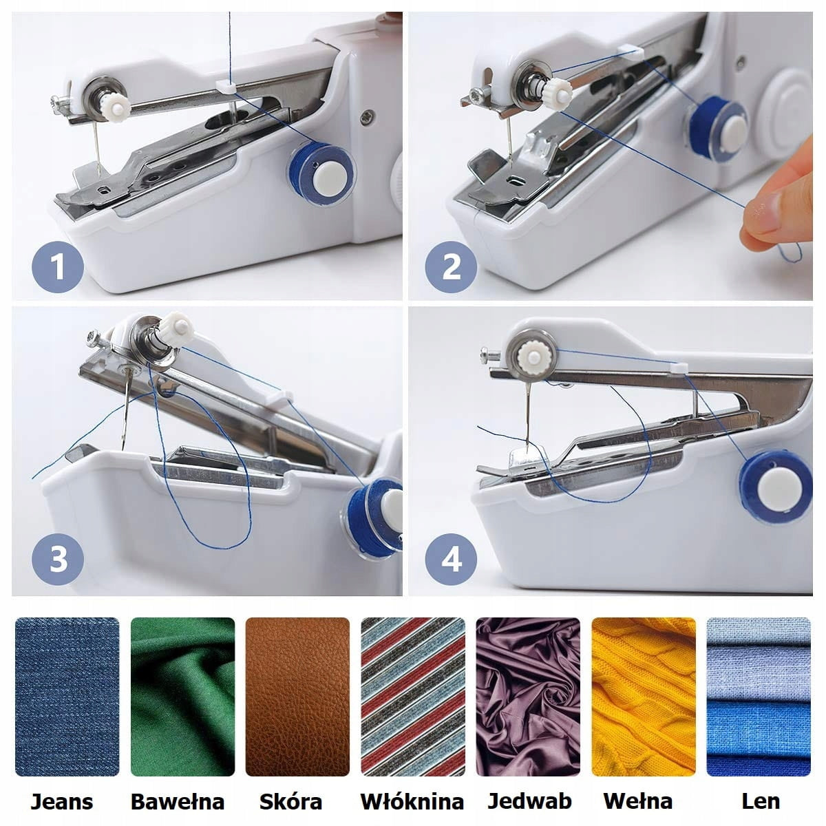 MINI HAND SEWING MACHINE BATTERY OPERATED ELECTRIC PORTABLE BATTERY OPERATED Model Maszyna do szycia krawiecka