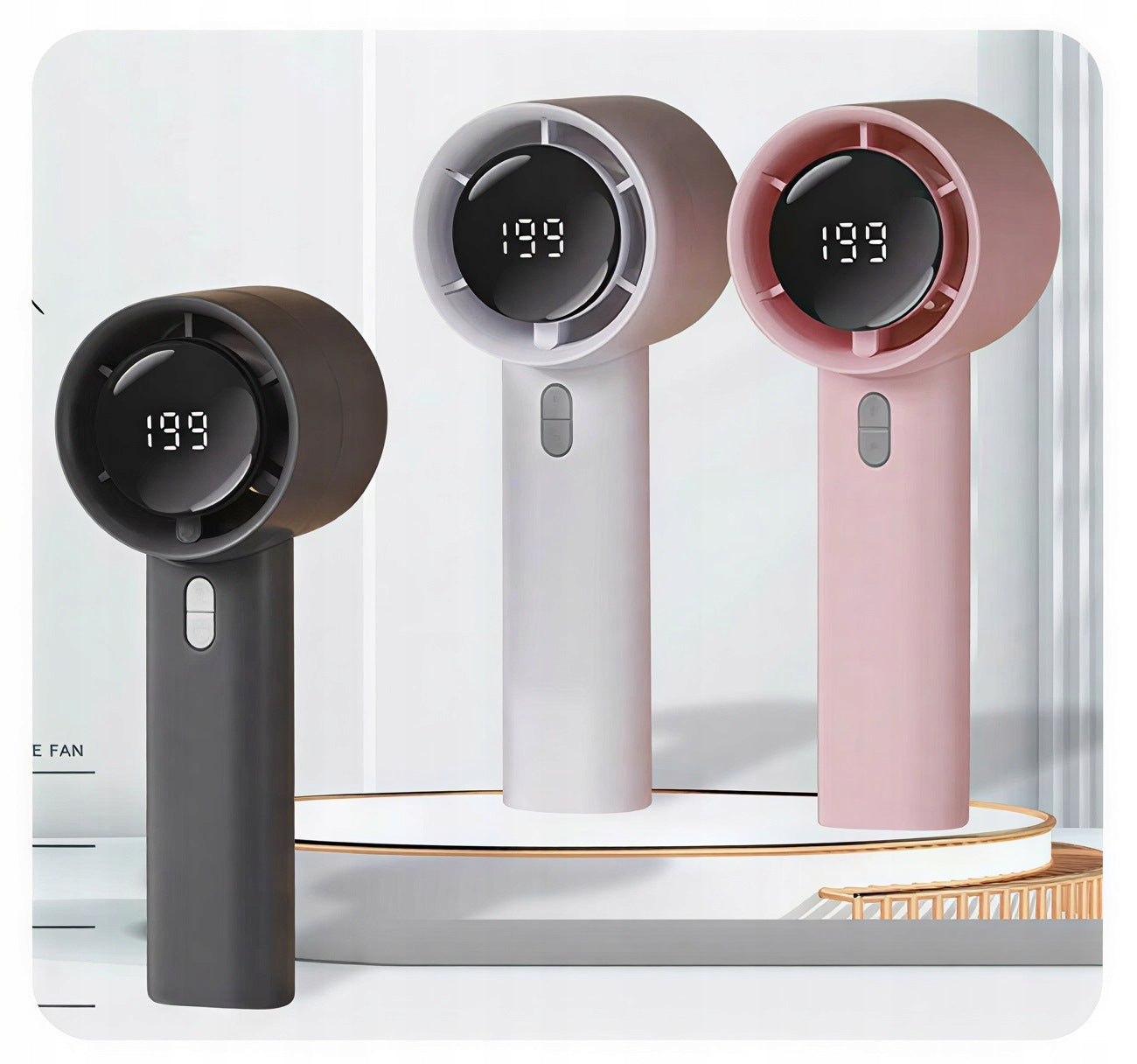 MINI HANDHELD FAN RECHARGEABLE USB HANDHELD PORTABLE FAN Packaging status original