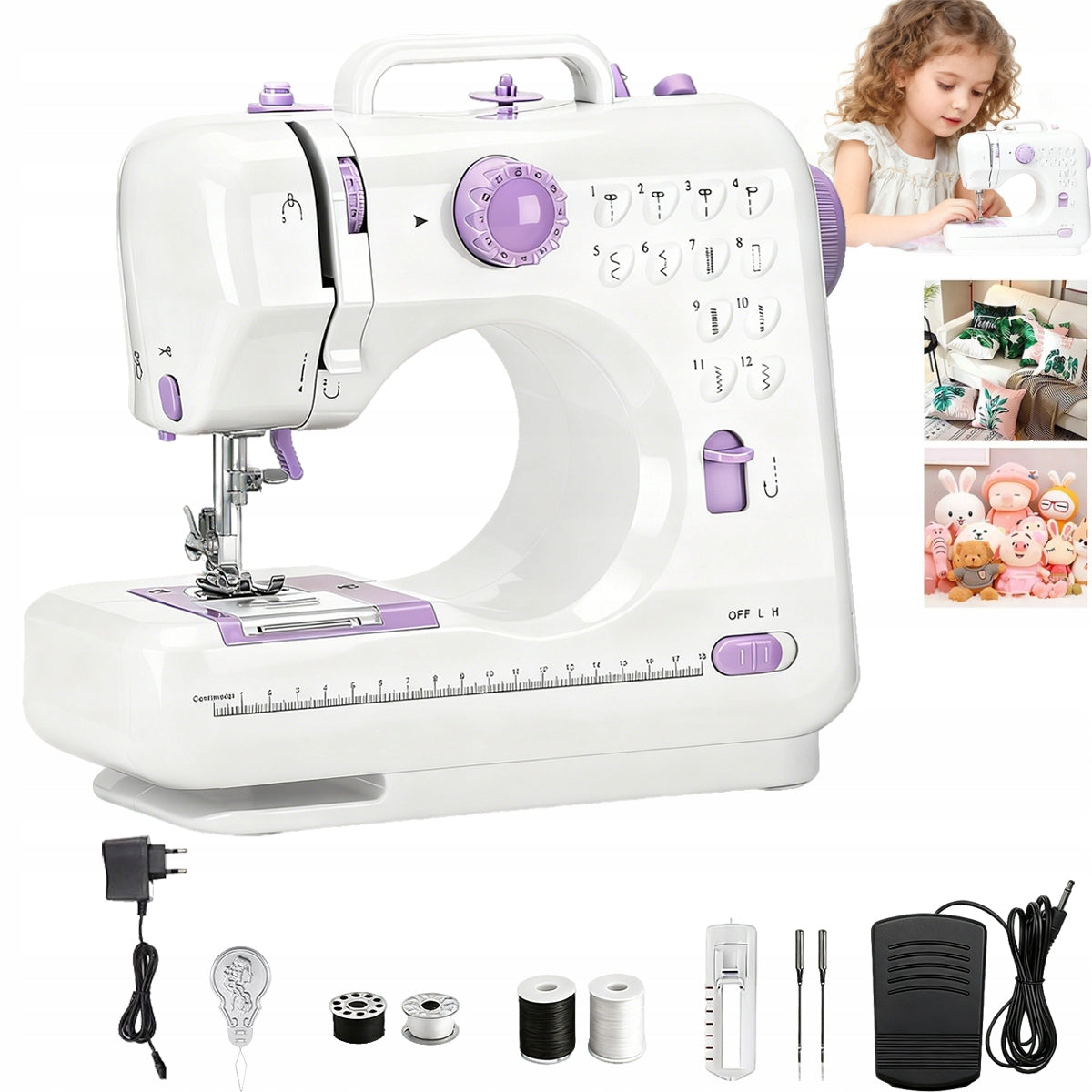 MINI HOME SEWING MACHINE MECHANICAL EASY 12 STITCHES FOR KIDS