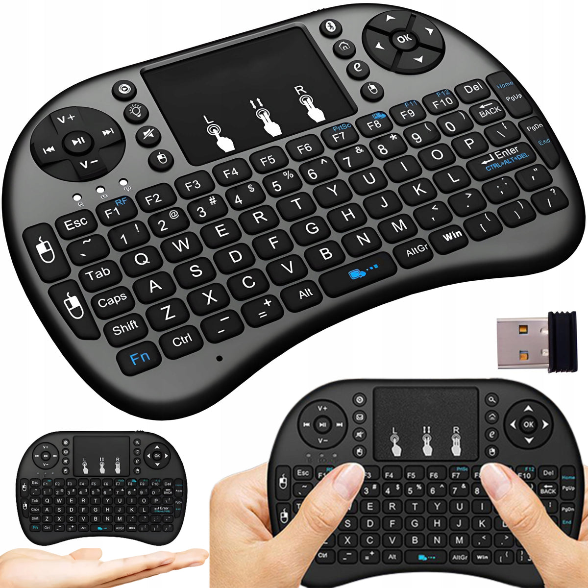 MINI KEYBOARD WIRELESS TOUCHPAD SMART TV LED BACKLIGHT RGB Packaging status original