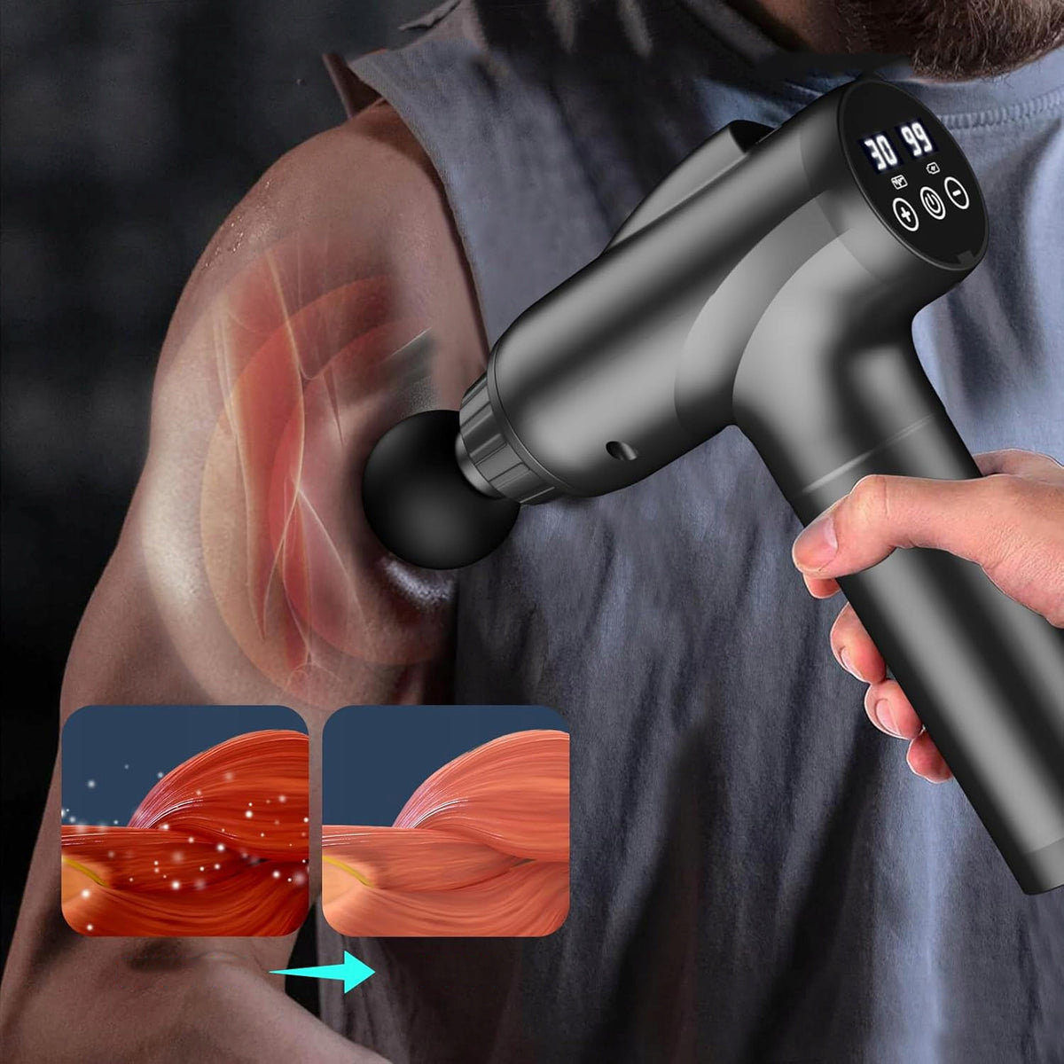 MINI MASSAGE GUN MANUAL MASSAGER HAMMER MASSAGE SET XXL + Model DA297
