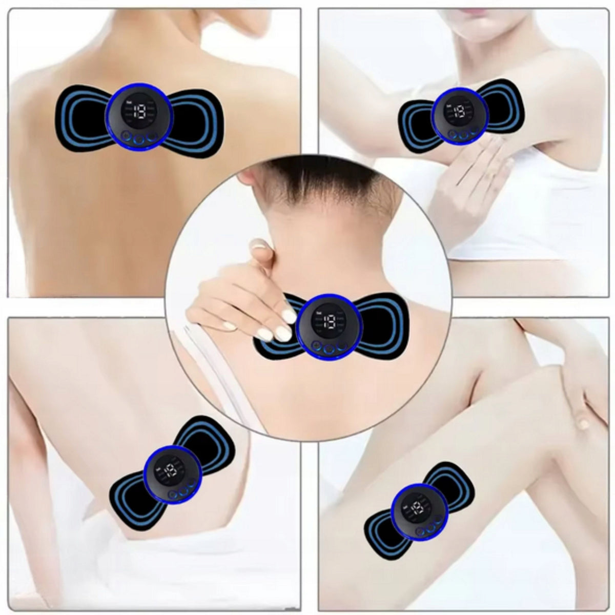 MINI MASSAGER NECK ELECTROSTIMULATOR BODY MUSCLE EMS 8x MODES+ REMOTE CONTROL Medical device no