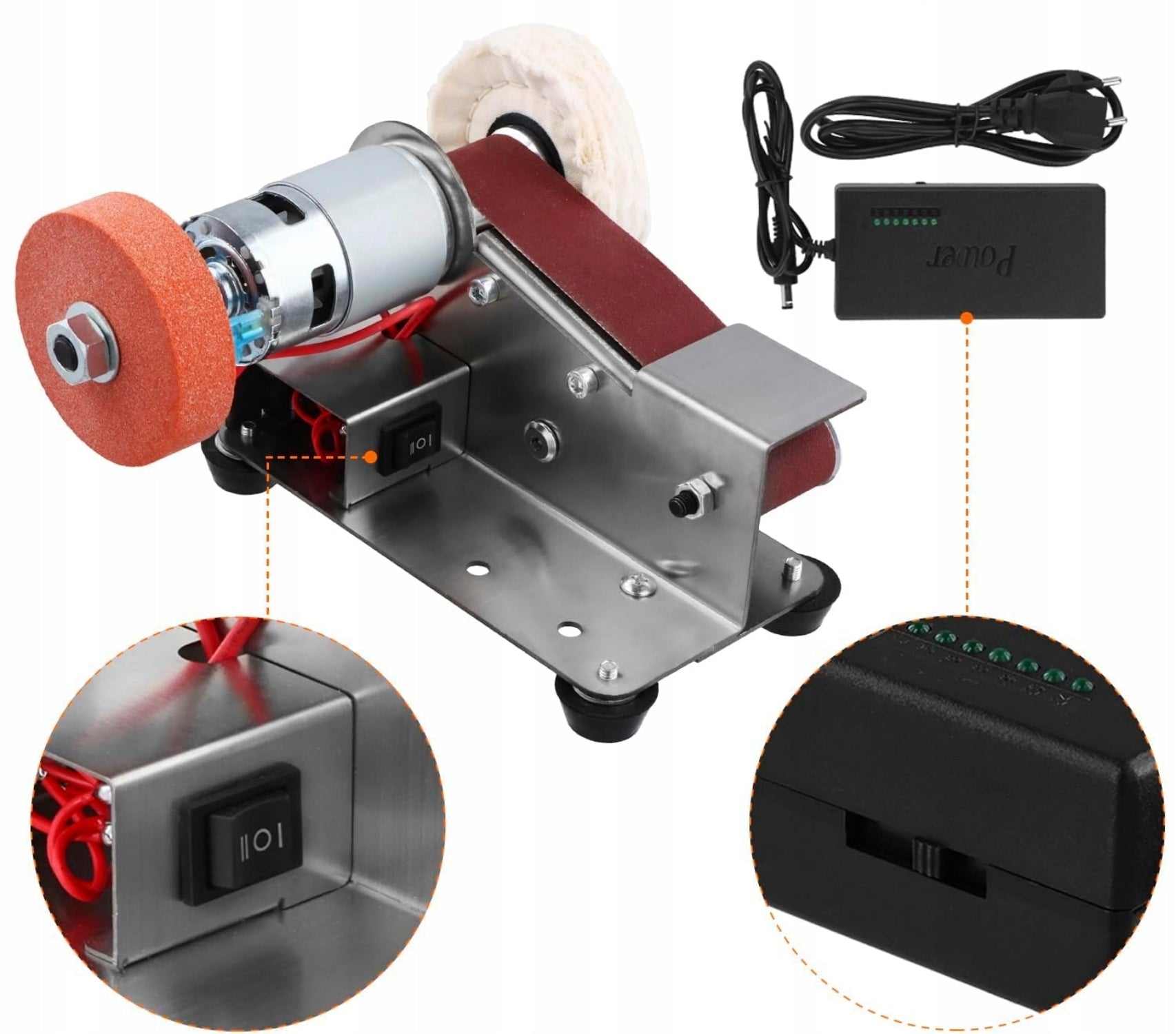 MINI METAL WOOD ELECTRIC BELT SANDER WITH 7 SPEED ADJUSTMENT Brand no brand