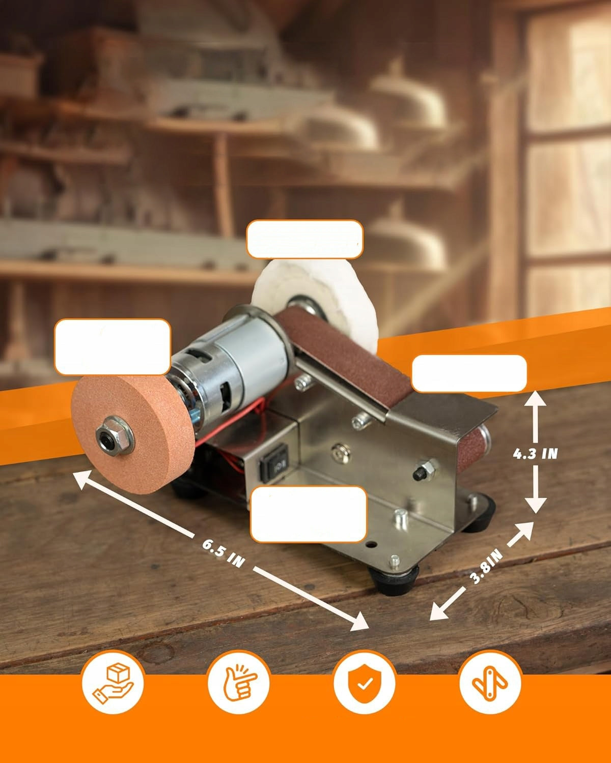 MINI METAL WOOD ELECTRIC BELT SANDER WITH 7 SPEED ADJUSTMENT Manufacturer code 20052823-1