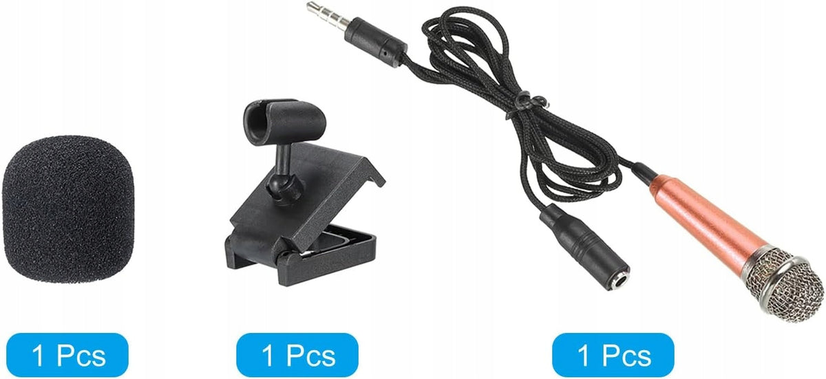 MINI MICROPHONE PORTABLE VOCAL ROSE GOLD + STAND Brand Ati