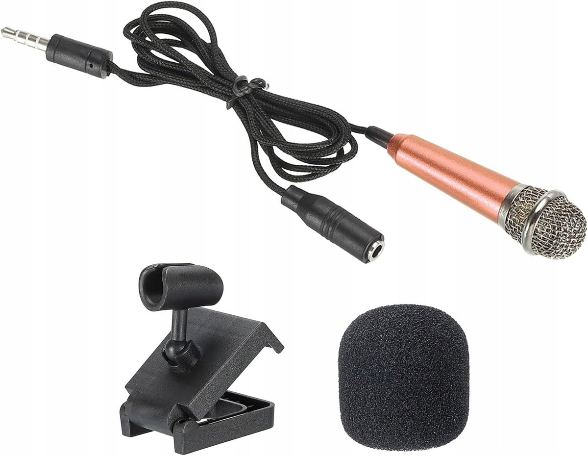MINI MICROPHONE PORTABLE VOCAL ROSE GOLD + STAND