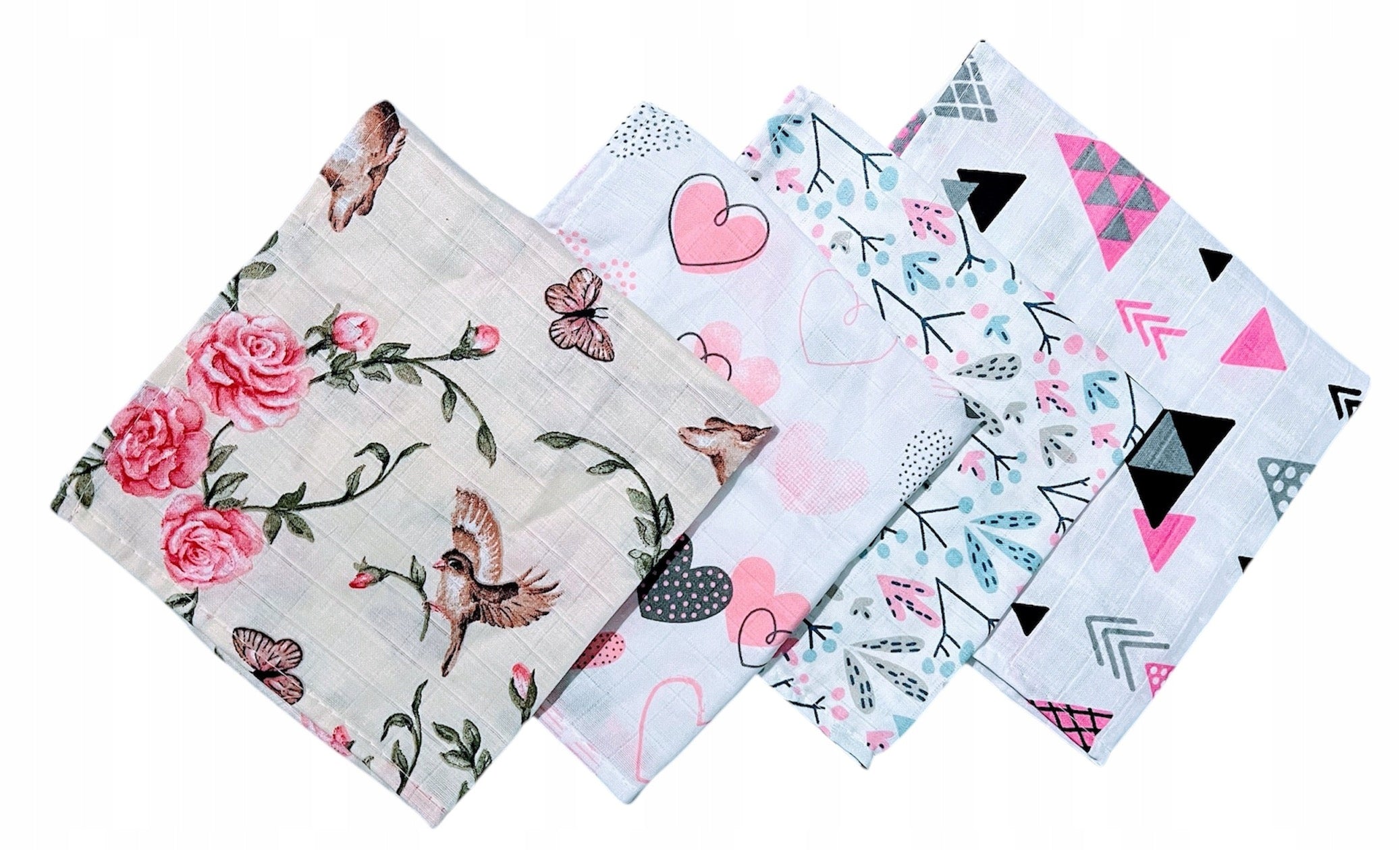 MINI MUSLIN DIAPERS 38x38 cm SUPER SOFT 4PCS Brand Czas Bobasa