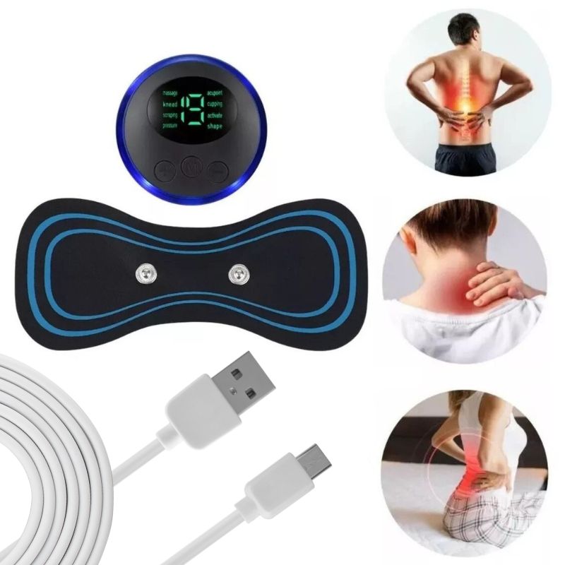 MINI NECK MASSAGER BACK NECK SHOULDER ELECTROSTIMULATOR + SPARE PATCH Packaging status original