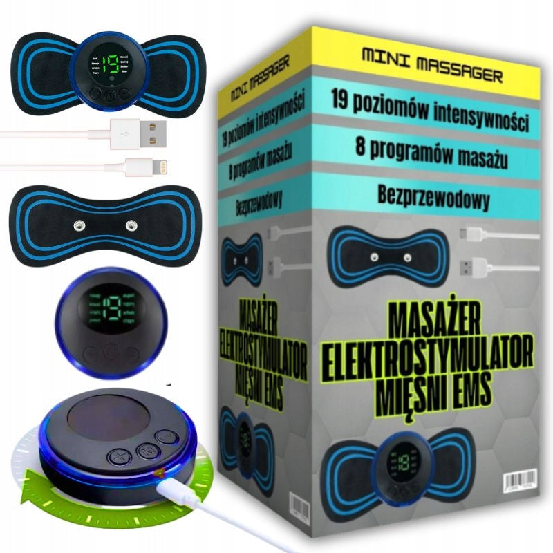 MINI NECK MASSAGER BACK NECK SHOULDER ELECTROSTIMULATOR + SPARE PATCH