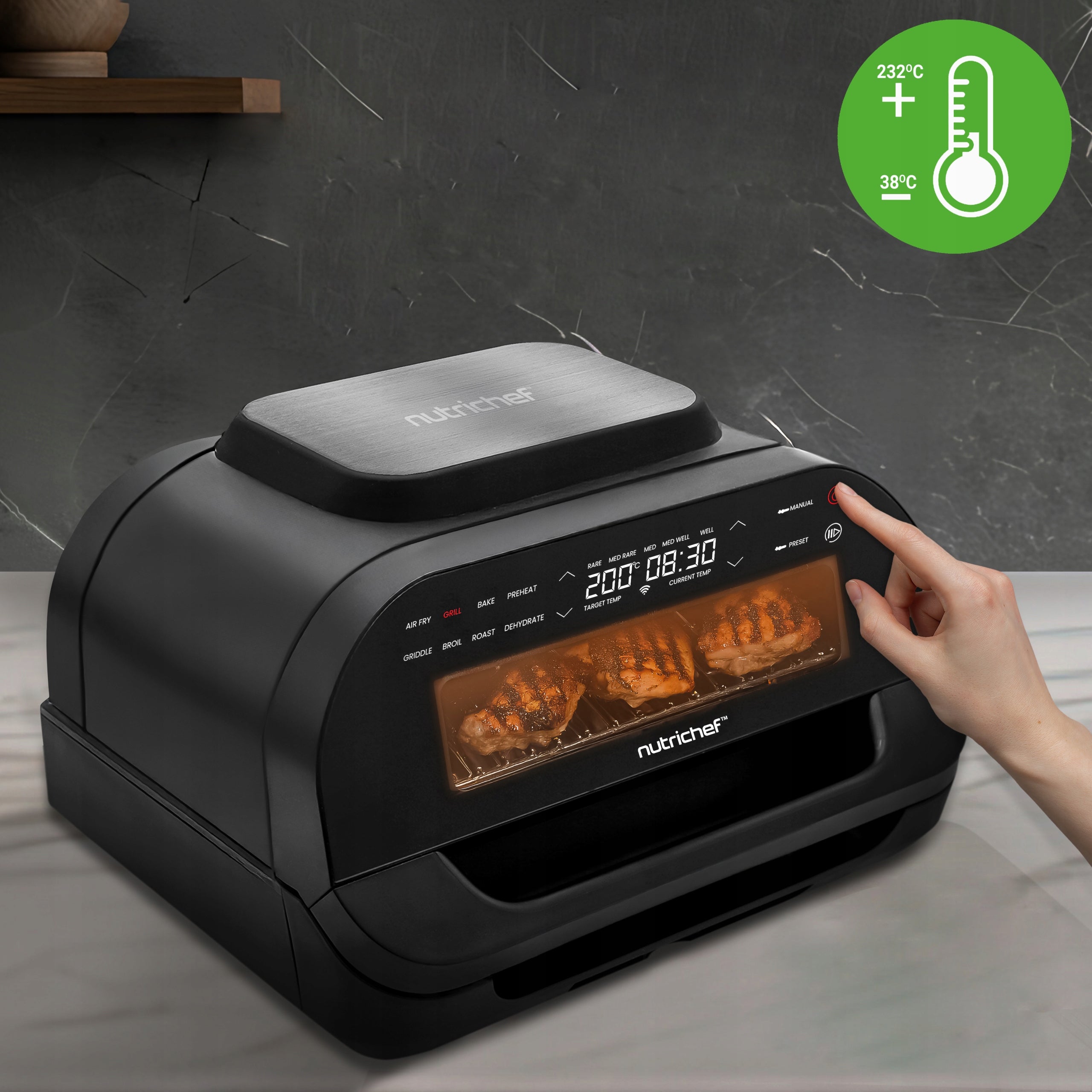 MINI OVEN GRILL ELECTRIC AIR FRYER NON-FAT AIR FRYER Dominant color black