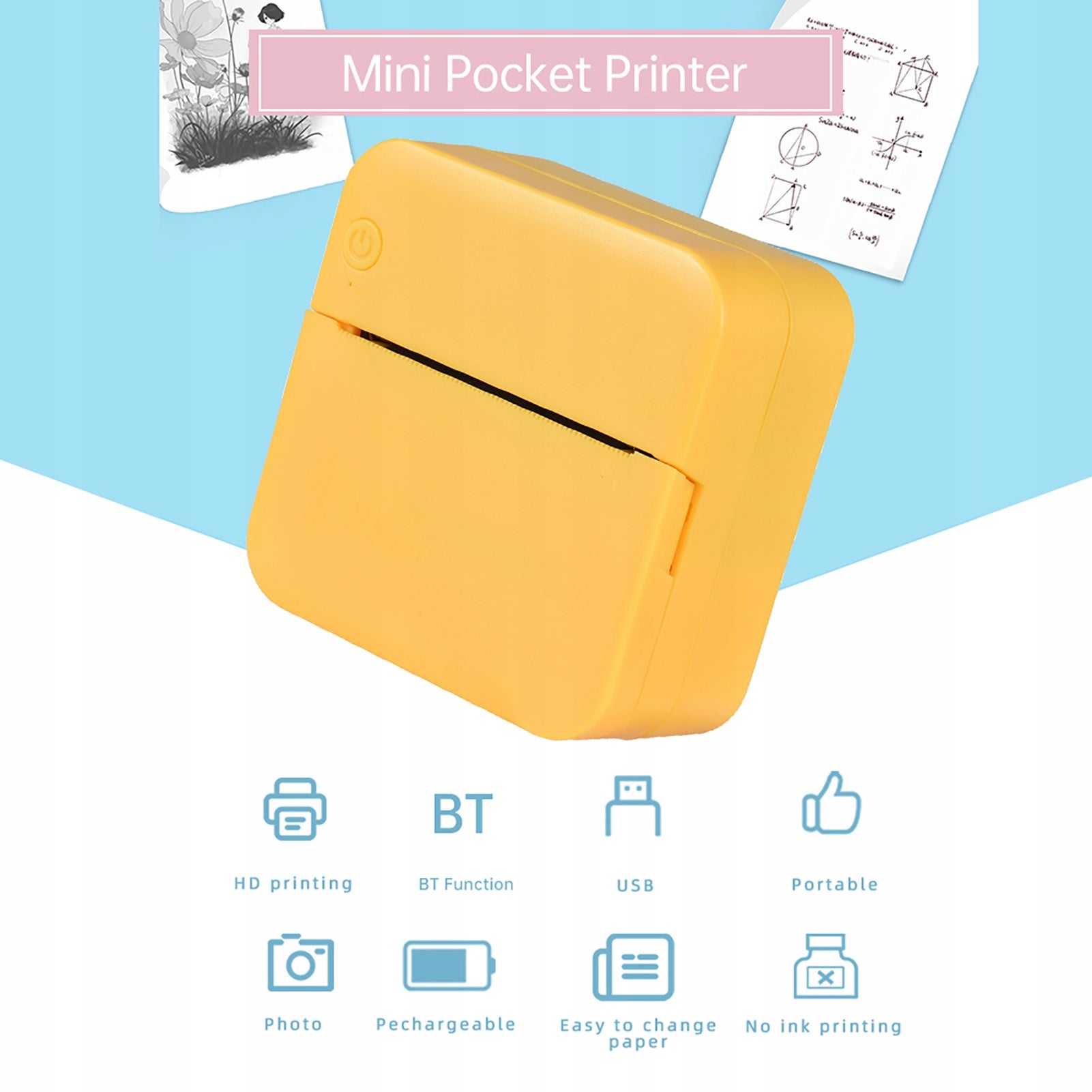 MINI POCKET THERMAL PRINTER MULTIFUNCTION PORTABLE 7J PRINTER