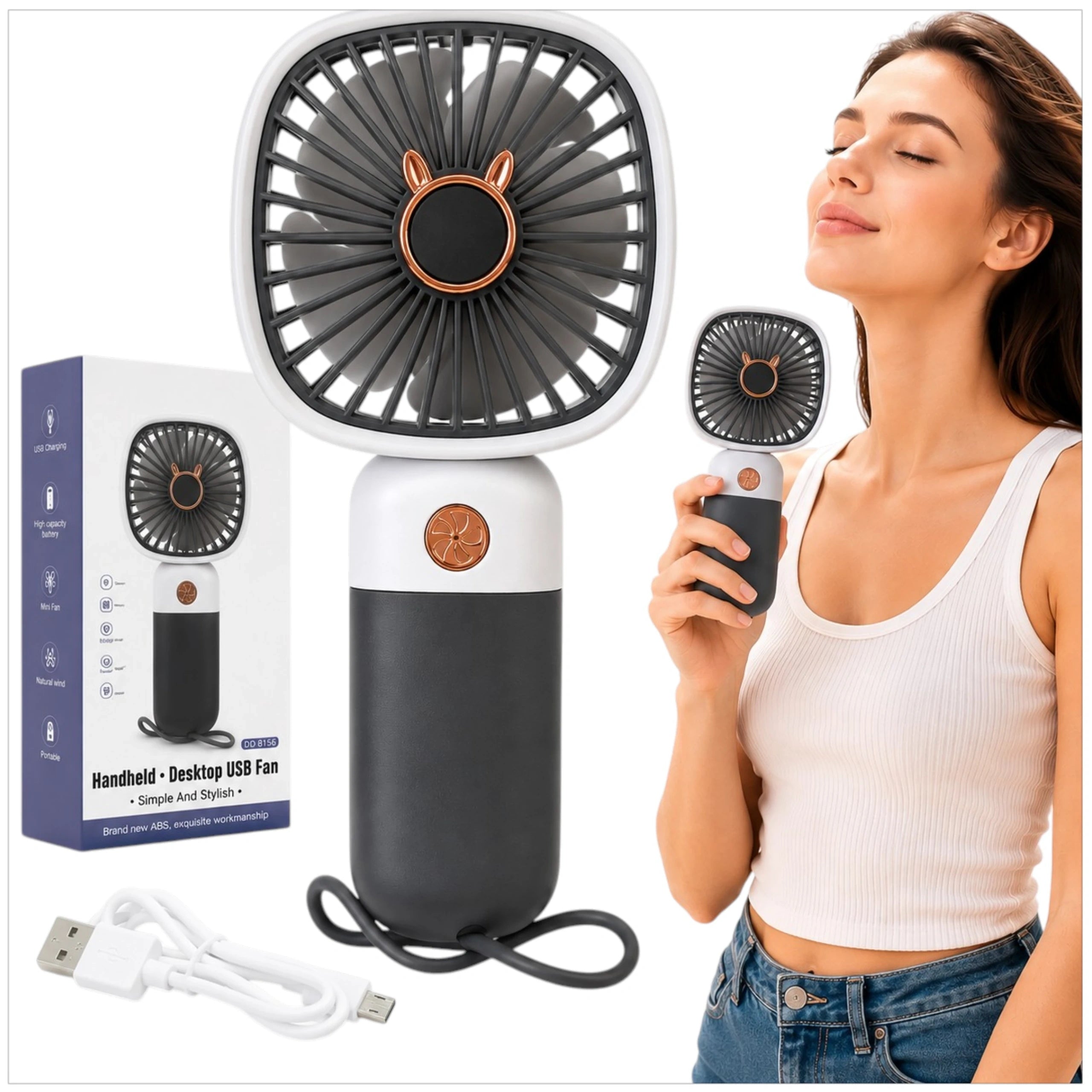MINI PORTABLE FAN HANDHELD USB FAN COOLS COMPACT PORTABLE