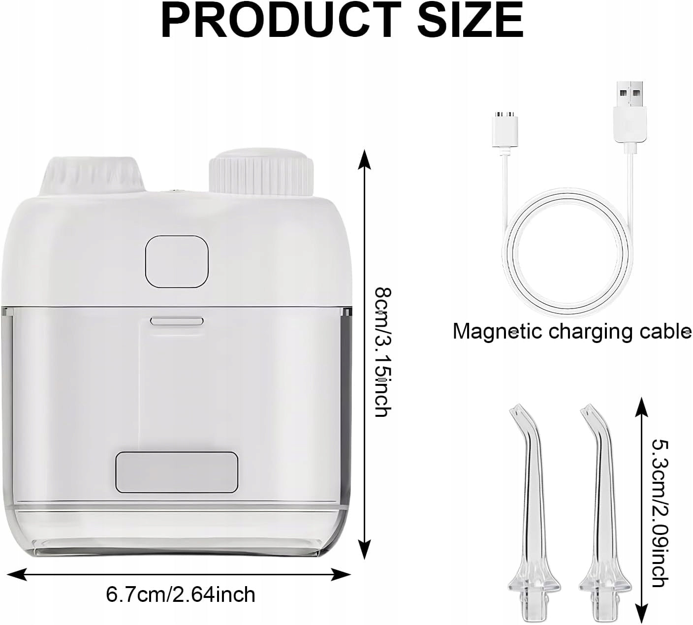 MINI PORTABLE IPX7 ORAL IRRIGATOR FOR TRAVEL 3 MODES 3 NOZZLES Brand Best