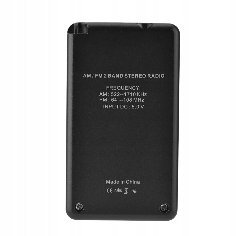 MINI PORTABLE RADIO FM AM POCKET BATTERY WITH HEADPHONES EAN (GTIN) 641448084988